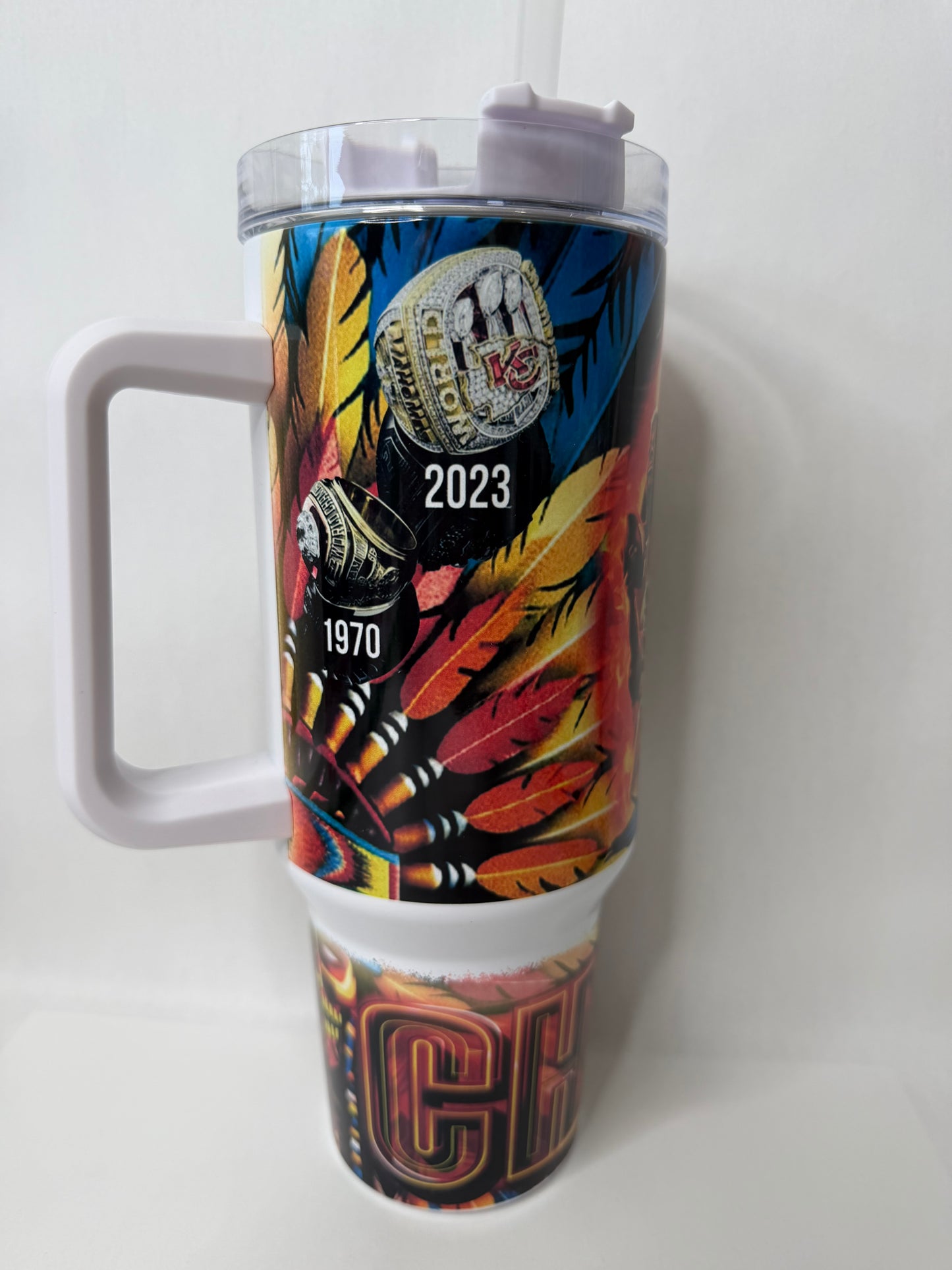 chiefs rings 40oz tumbler