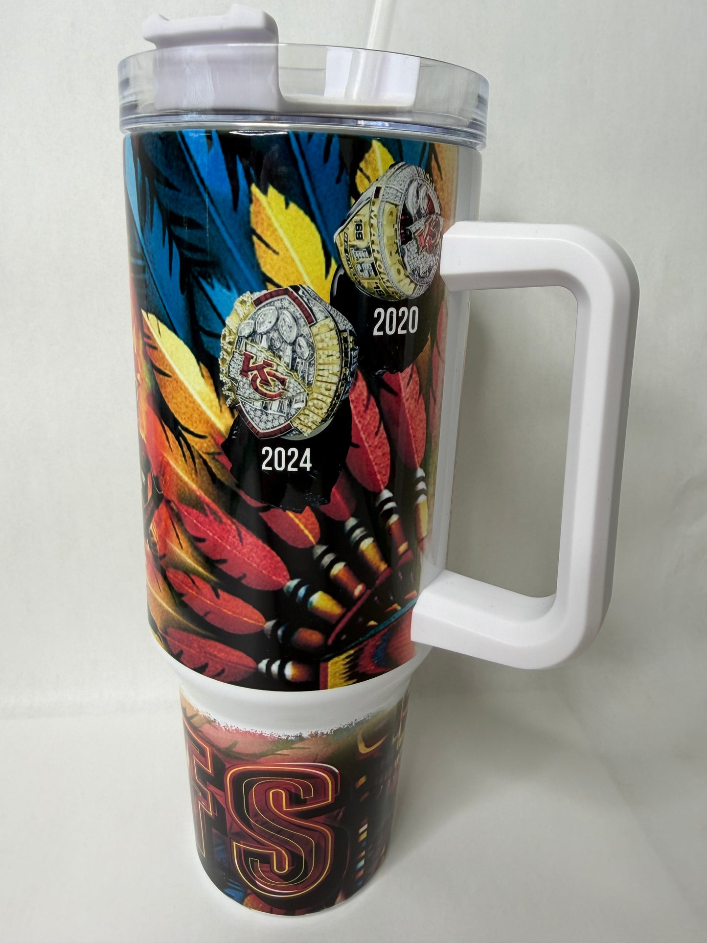 chiefs rings 40oz tumbler