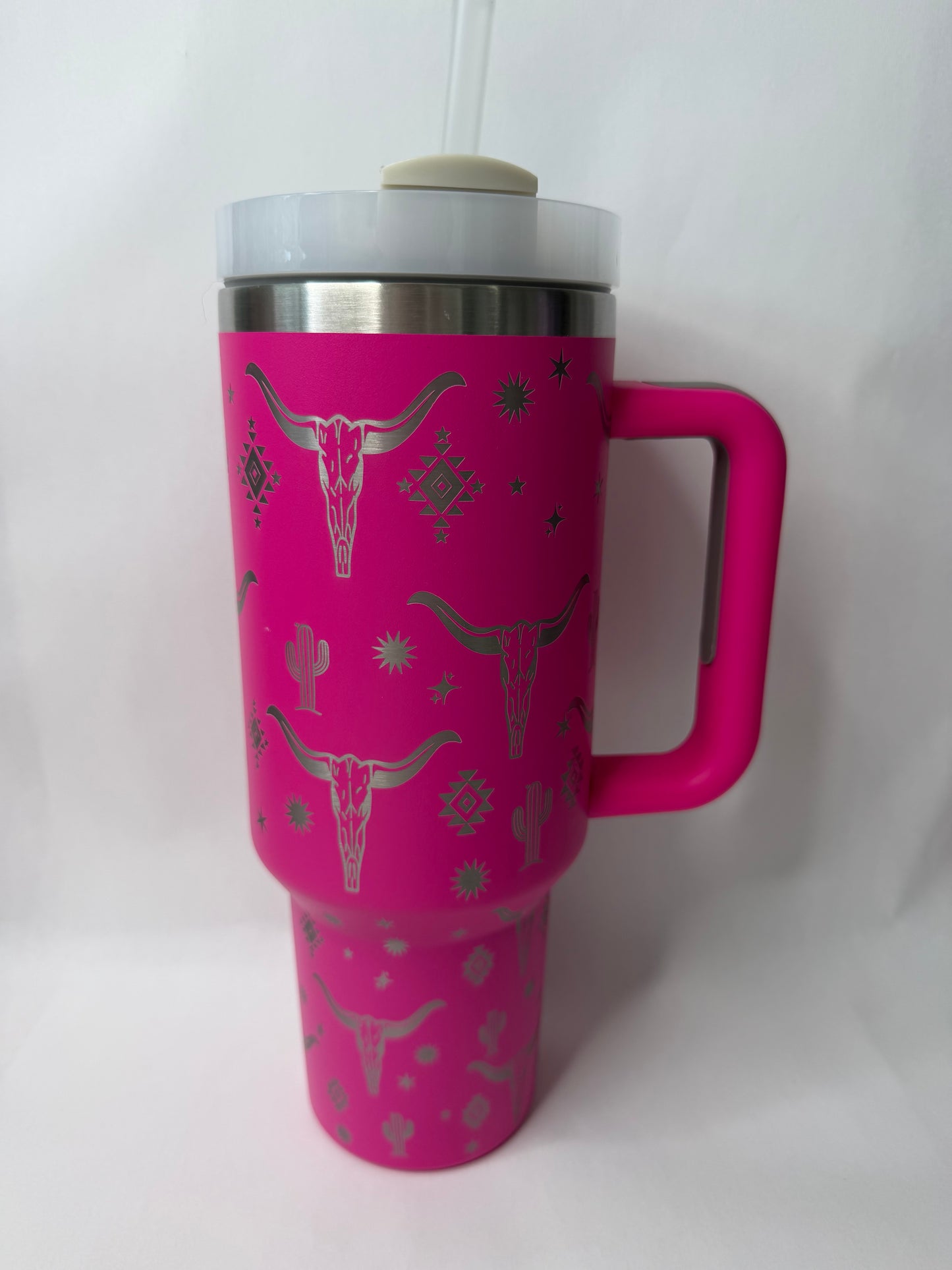 Pink western 40oz tumbler