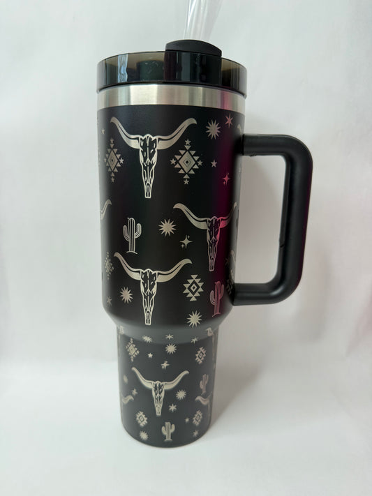 Black western 40oz tumbler