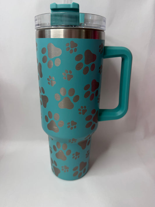Teal puppy 40oz tumbler