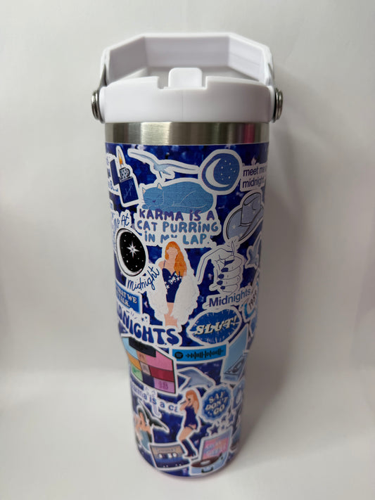 blue Taylor 30oz with leak proof lid