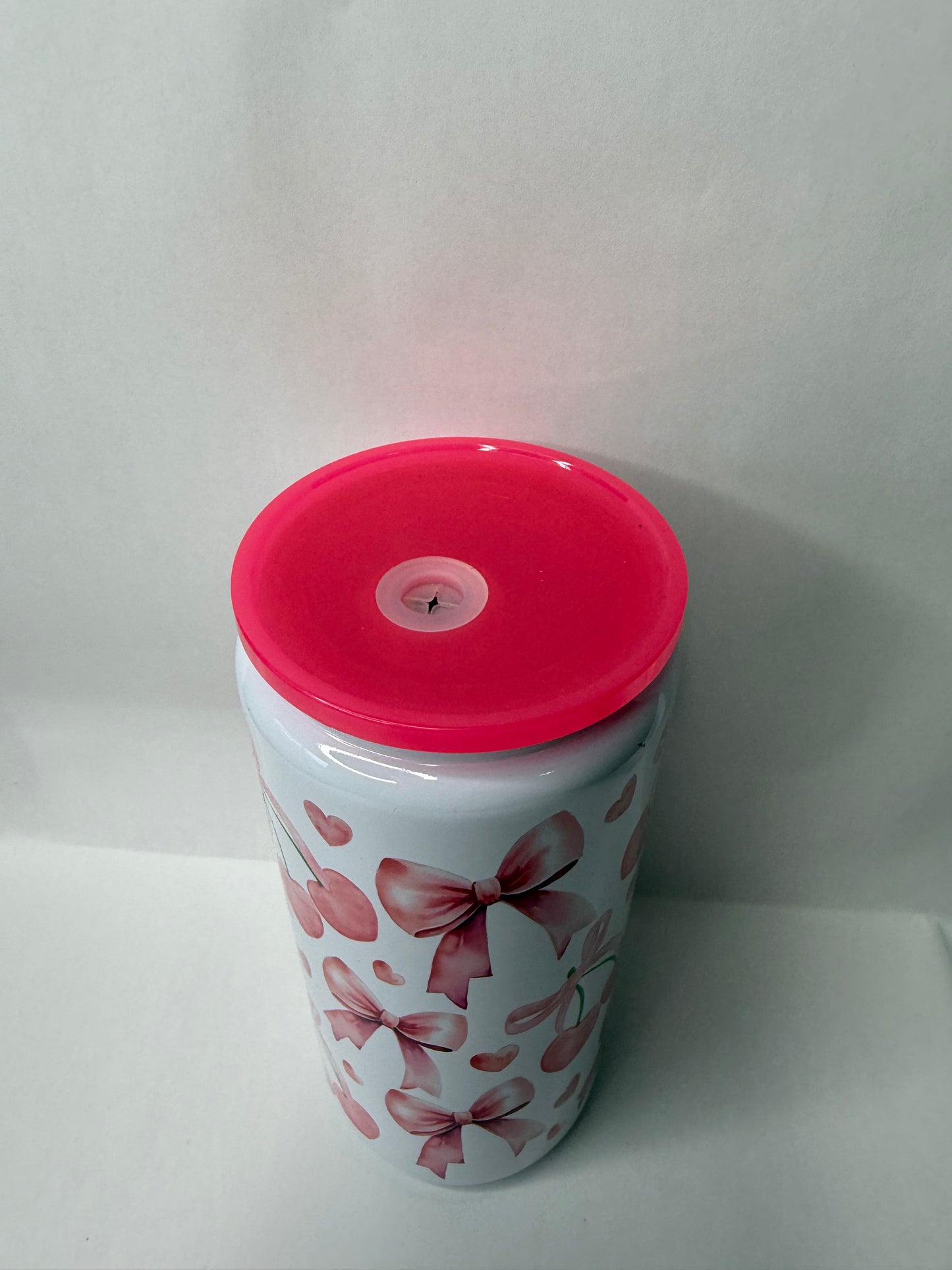 bows and cherry 16oz metal can
