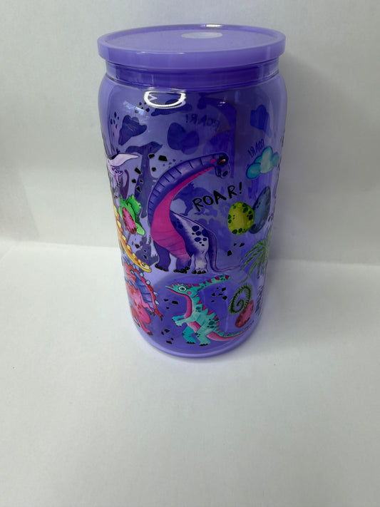 Dino 16oz glass can