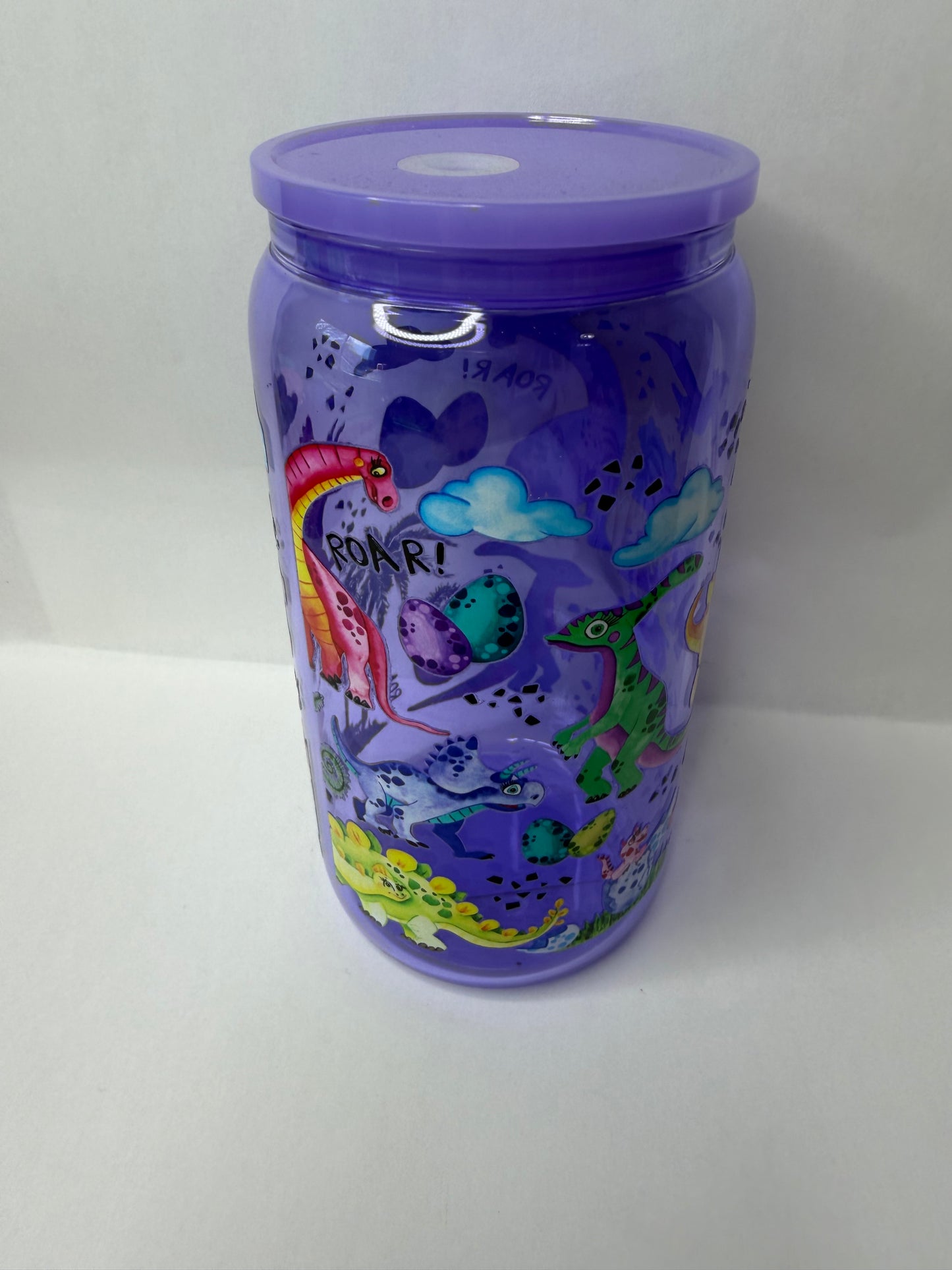 Dino 16oz glass can