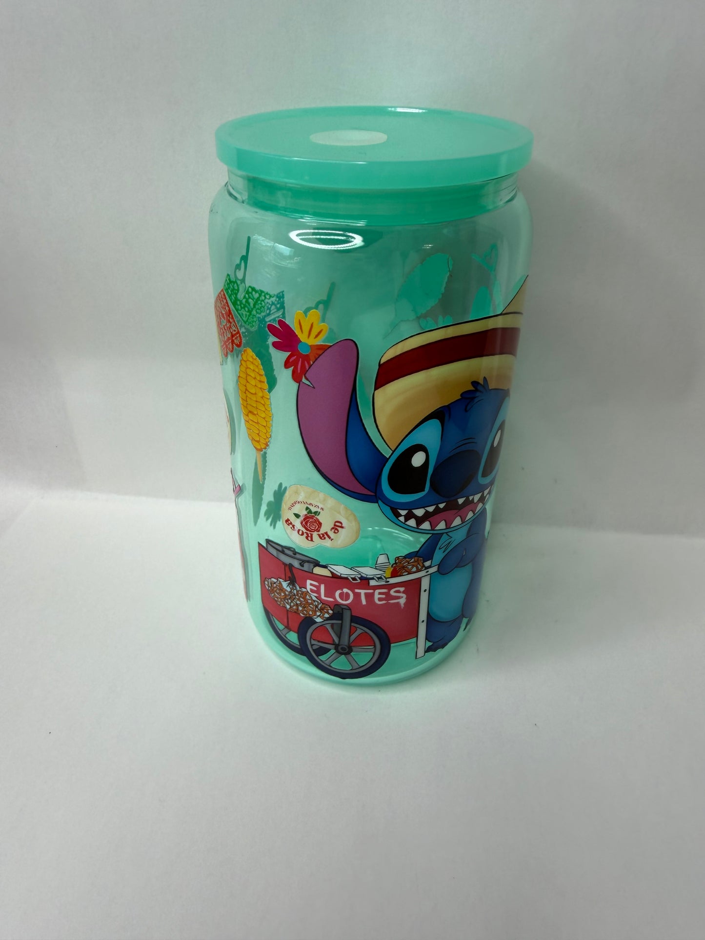 mexican stitch 16oz glass can