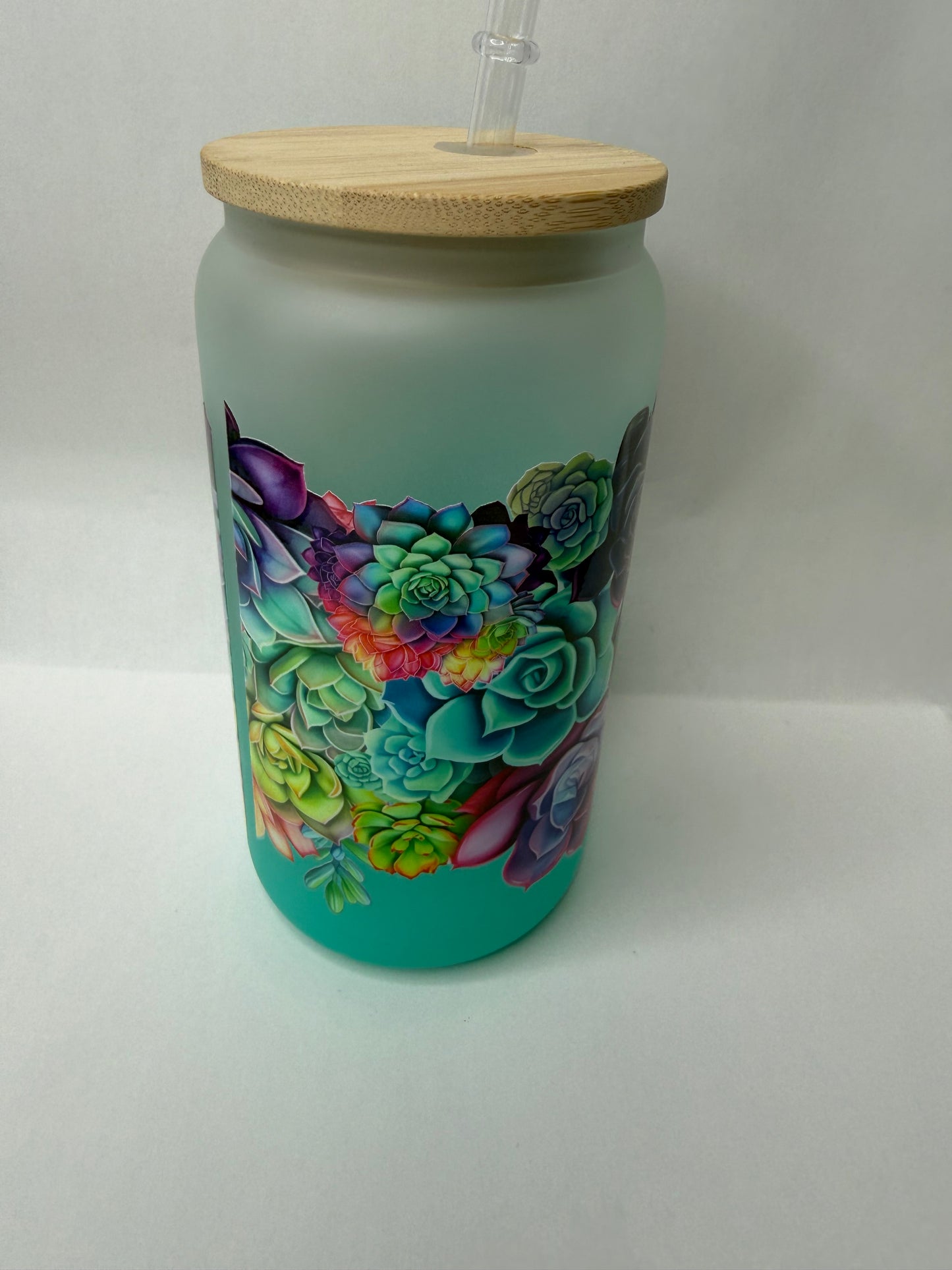 Succulent 16oz glass can