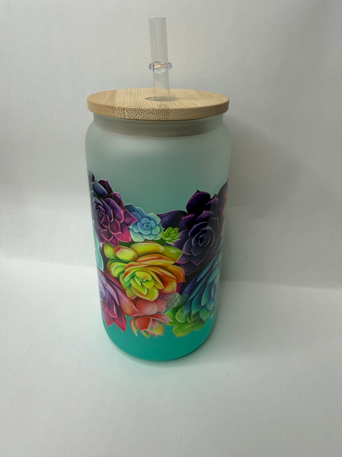 Succulent 16oz glass can