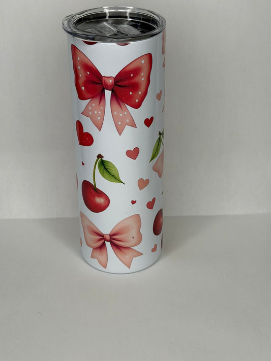 cherry bow 20oz tumbler
