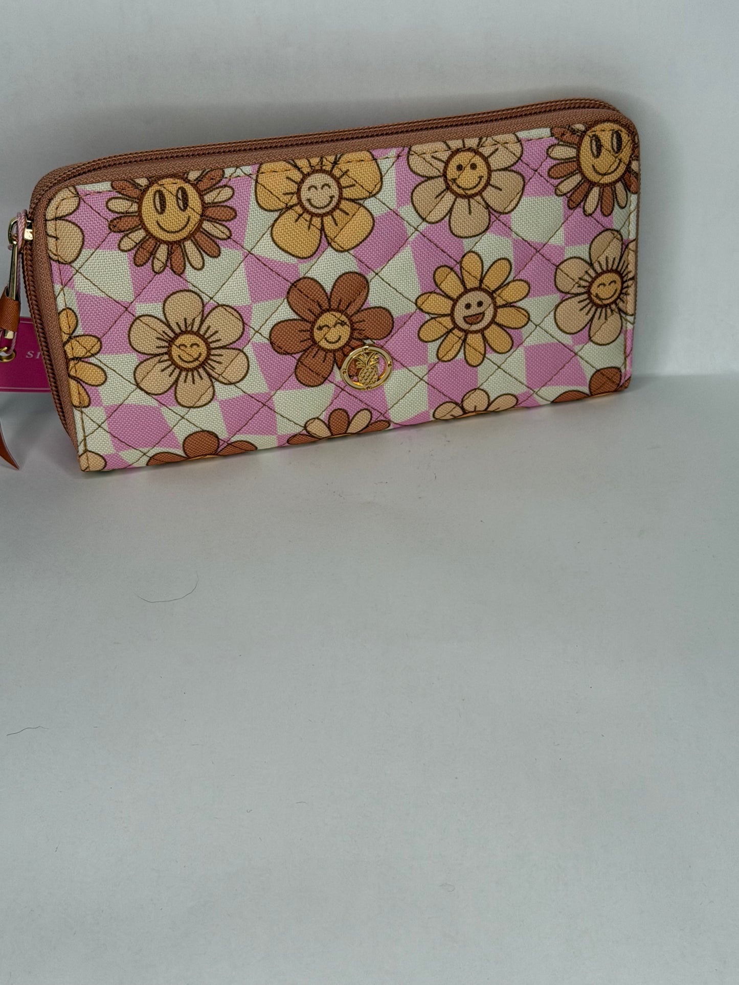 floral and checkered wallet