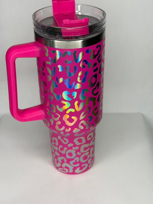 pink cheetah 40oz tumbler