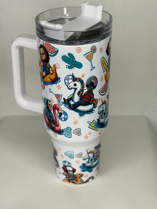 Pool float horror 40oz tumbler