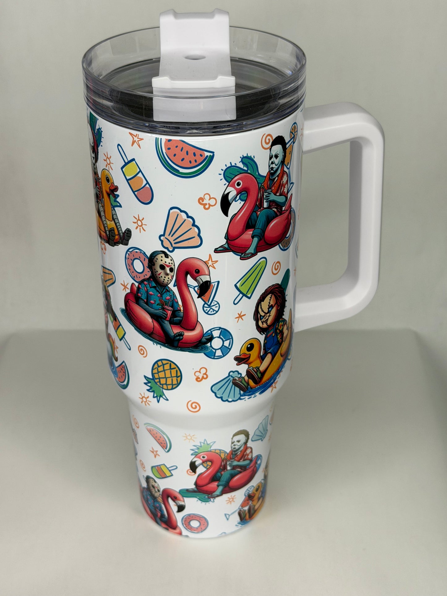 Pool float horror 40oz tumbler